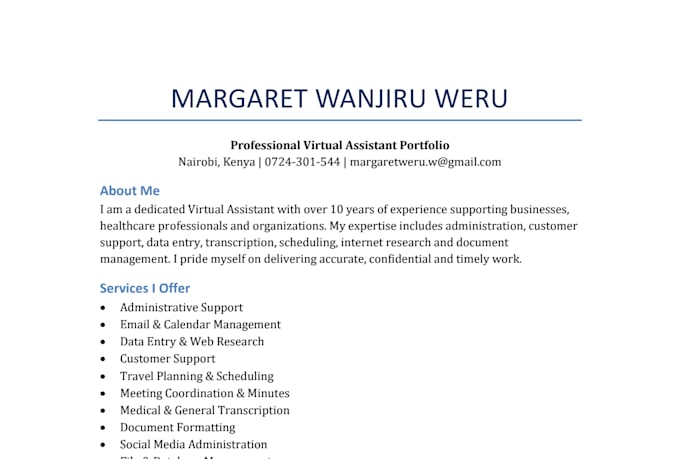 be your professional executive long term virtual assistant